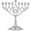 Geometric Hanukkah Menorah 9" Silver Plated Chanukah Standard Hanukah Candles by Zion Judaica