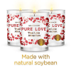 Magnificent 101 3 Pure Love Smudge Candles 3.5Oz Ea.42 Hrs. All Natural Candle Florals & Essential Oils