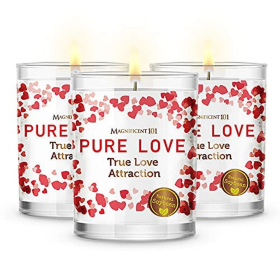 Magnificent 101 3 Pure Love Smudge Candles 3.5Oz Ea.42 Hrs. All Natural Candle Florals & Essential Oils