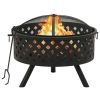 Fire Pit with Poker 26.8" XXL Steel