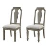 Beige and Weathered Oak Open Back Side Chairs (Set of 2)