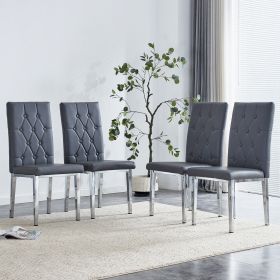 4 piece dining chair, modern style kitchen upholstered high back, metal leg office chair, suitable for dining room, office, restaurant.