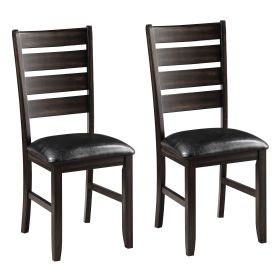 Black and Espresso Ladder Back Side Chairs (Set of 2)