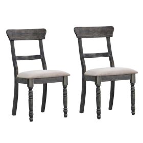 Light Brown and Weathered Grey Side Chairs (Set of 2)