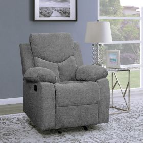 Grey Pillow Top Arms Glider Recliner