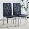 2 piece dining chair, modern style kitchen upholstered high back, metal leg office chair, suitable for dining room, office, restaurant.