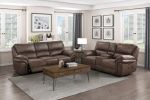 Plush Modern Living Room Sofa Set 2pc Power Reclining Sofa and Loveseat