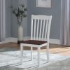 White and Walnut Slat Back Side Chairs (Set of 2)