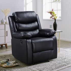 Black Power Recliner with Pillow Top Arms