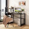 Computer desk w/bookcase integrated desktop table Steel frame