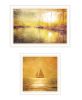 Trendy Decor 4U "Golden Solo Sailboats" Framed Wall Art for Living Room, Wall Art Print for Home Decor, Bedroom Wall Art by Bluebird Barn