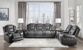 Modern Luxury Living Room Sofa Set 3pc Reclining Sofa Loveseat Glider Reclining Chair Formal Furniture Premium Faux Leather Upholstery Comfortable Two