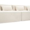 143.7" Upholstered Sofa, 2 Chaise Lounge and 5 Back Pillows, Beige