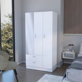 White 2-Drawer Wardrobe