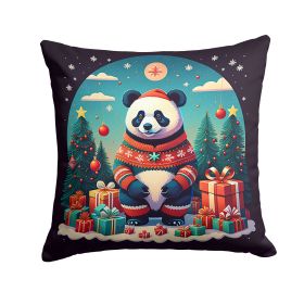 Panda Christmas Throw Pillow Machine Washable, Indoor Outdoor Decorative Pillow for Couch, Bed or Patio, 18Hx18W