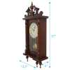 Bedford Clock Collection Classic 31" Chiming Wall Clock W/Roman Numerals A Swinging Pendulum in a Cherry Oak Finish