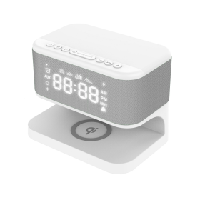 PocketTunes Harmony Wireless Alarm Clock, Speaker and Sound Machine with Qi Wireless Charging Pad