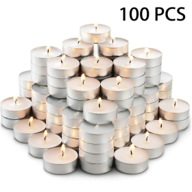 Votive Unscented Tea Light Candles 100 Mini White Tealight Candles