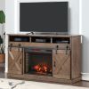 Bridgevine Home Farmhouse 66 inch Electric Fireplace TV Stand for TVs up to 80 inches