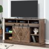 Bridgevine Home Farmhouse 66 inch Electric Fireplace TV Stand for TVs up to 80 inches