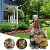 1pc Garden Gnome Couple Statue, Resin Couple In Love Gnome Ornamen, Statue For Micro Landscape Flowerpot Lawn Yard Garden Fish Tank Bonsai Decoration