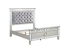 ACME Varian Full Bed, Gray Velvet, Silver & Mirrored Finish BD01411F