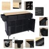 Kitchen Cart Drop-Leaf Countertop, Cabinet w/internal storage racks