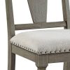 Beige and Weathered Oak Open Back Side Chairs (Set of 2)