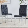 2 piece dining chair, modern style kitchen upholstered high back, metal leg office chair, suitable for dining room, office, restaurant.