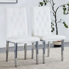 2 piece dining chairs.white armless dining chairs brings a touch of fresh and bright ambiance to the dining area