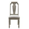 Beige and Weathered Oak Open Back Side Chairs (Set of 2)