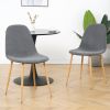 Light Grey Modern Fabric Chairs with wood-transfer Metal Leg set of 4