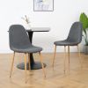 Light Grey Modern Fabric Chairs with wood-transfer Metal Leg set of 4