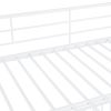 Full over Full Size Metal Bunk Bed with Slide and Guardrails, White