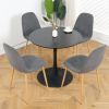 Light Grey Modern Fabric Chairs with wood-transfer Metal Leg set of 4