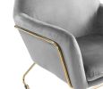 Keira 29.5" Gray Velvet Accent Chair with Metal Base