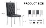 2 piece dining chair, modern style kitchen upholstered high back, metal leg office chair, suitable for dining room, office, restaurant.