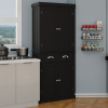 71" Kitchen Pantry Storage Cabinet , with 4 Doors, Drawer, 2 Adjustable Shelves, Freestanding Cupboard for Dining Room Living Room, Laundry-Black