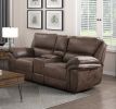 Plush Modern Living Room Sofa Set 2pc Power Reclining Sofa and Loveseat