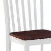 White and Walnut Slat Back Side Chairs (Set of 2)