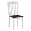 White and Walnut Slat Back Side Chairs (Set of 2)