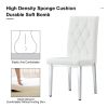 2-piece dining chair set, modern style kitchen soft cushion high backrest, with embedded buttons, metal leg office chair, suitable for restaurants