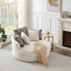 Swivel Round Barrel Chair, 5 Pillows 360 Degree Swivel for Living Room, Bedroom, Beige