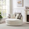 Swivel Round Barrel Chair, 5 Pillows 360 Degree Swivel for Living Room, Bedroom, Beige