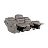 Double Reclining Sofa Microfiber, Plush Seating, Gray Solid Wood Frame