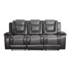 Modern Luxury Living Room Sofa Set 3pc Reclining Sofa Loveseat Glider Reclining Chair Formal Furniture Premium Faux Leather Upholstery Comfortable Two