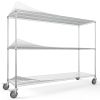 3 Tier Standing Shelf Units, 3000 LBS NSF Height Adjustable Metal Garage Storage Shelves with Wheels