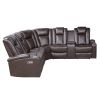 Luxury Living Room 3-Piece Power Reclining Sectional with Drop-Down Cup Holders, Reading Lights, Console, Storage Arms with Cup holders, Plush Seating