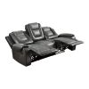 Modern Luxury Living Room Sofa Set 3pc Reclining Sofa Loveseat Glider Reclining Chair Formal Furniture Premium Faux Leather Upholstery Comfortable Two