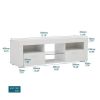 White morden TV Stand with LED Lights,high glossy front TV Cabinet,can be assembled in Lounge Room, Living Room or Bedroom,color:WHITE